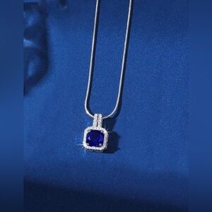 New Stainless Steel Cubic Zirconia Decor Lock Pendant Necklace